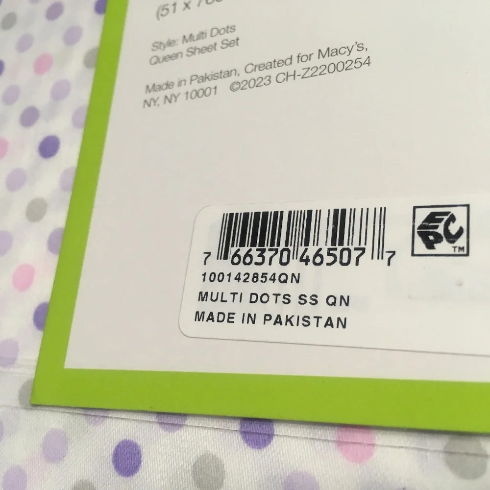 new PURPLE DOTS Charter Club 100% Cotton QUEEN Sheet Set fits 16